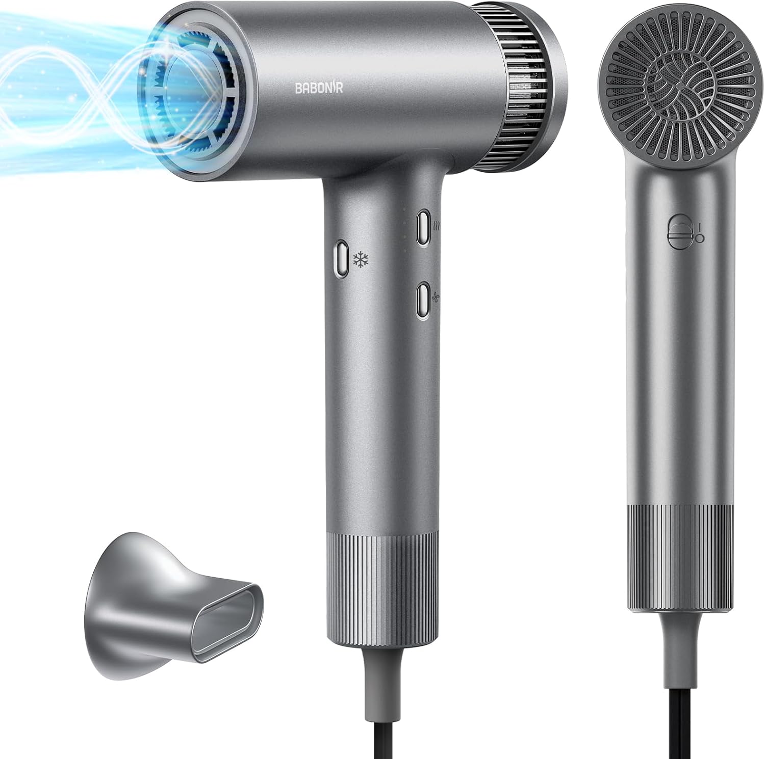 Hair Dryer, High-Speed Ionic Low Noise Blow Dryer with Brushless Motor for Fast Drying Cool-Shot Thermo-Control Hair Blow Dryer with Magnetic Nozzle for Home Travel Salon Bonus Box Included