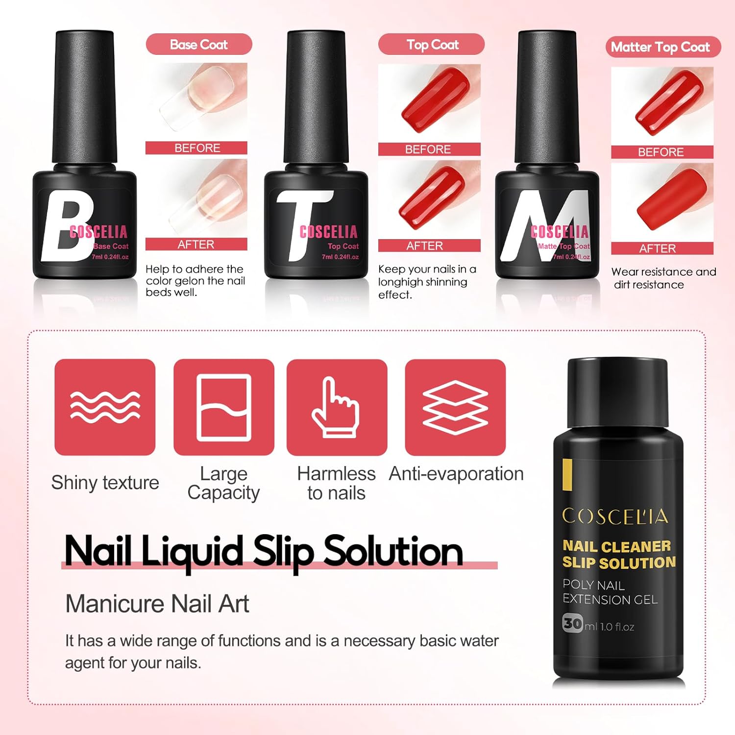 COSCELIA 41pc Poly Nail Gel Kit Starter Kit16ML 12 Colors Nail Extension Gel Kit with Lamp Light for Beginners with Everything Nail Thickening Solutions Gifts for Women - Image 8