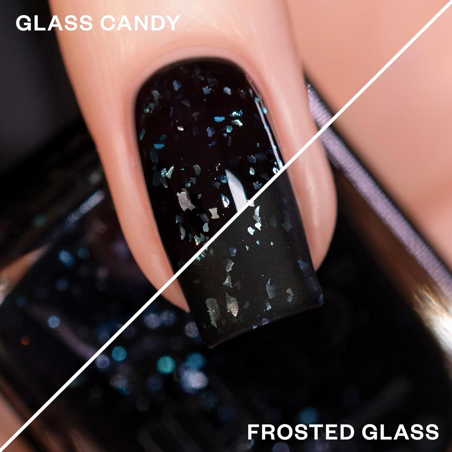 ILNP Until Midnight - Black-Based Iridescent Flakie Shimmer Nail Polish - Image 6
