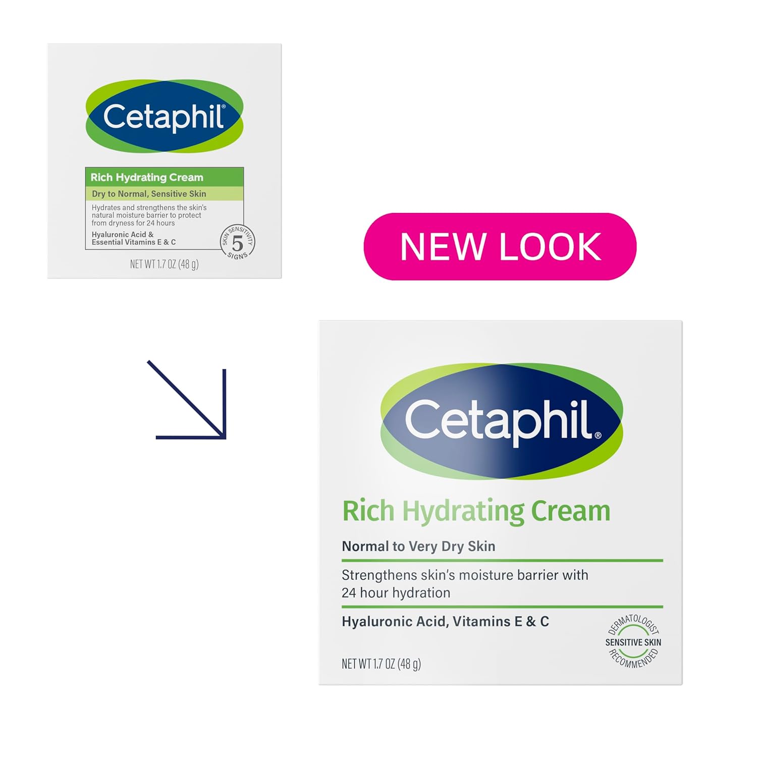 Cetaphil Rich Hydrating Night Cream 1.7 oz with Hyaluronic Acid for Dry Skin - Image 2