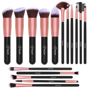 Makeup Brushes Makeup Brush Set - 16 Pcs BESTOPE PRO Premium Synthetic Foundation Concealers Eye Shadows Make Up Brushes set,Eyeliner Brushes(Black)