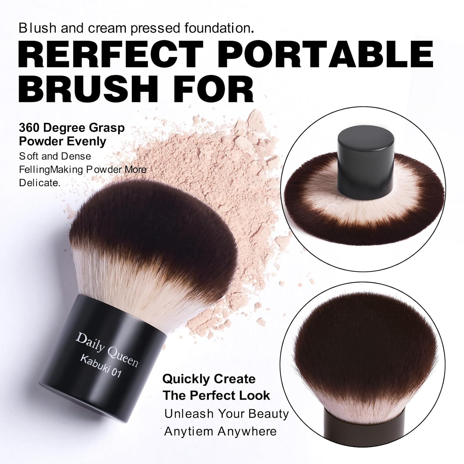 25 pcs Makeup Brush Set Holder Black Professional Kabuki Powder Concealers Eye shadows Blush Eyeliner Eyebrow Contour Eye blending Brushes (25pcs brush with box) - Image 6