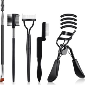 Eyelash Curlers with Comb Eyebrow Brush Kit for Women Lash Curler Eyelash Comb Seperator Mascara Brushes Eyebrow Brush and Comb Silicone Refills Pads