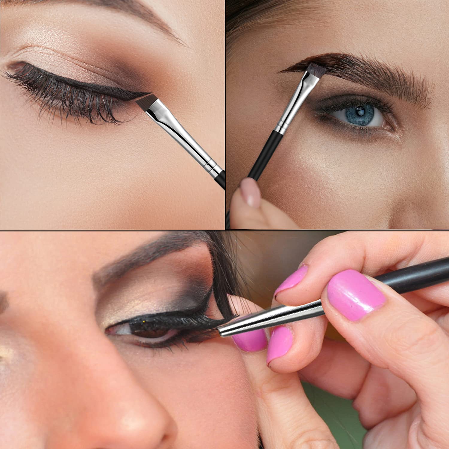 Fine Angled Eyeliner Brush, JASSINS Ultra thin Precision EyeLiner Makeup Brushes Set, Fine Point Eyeliner Brush, Synthetic Bristles Eye Makeup Tool (3 Pcs) - Image 5
