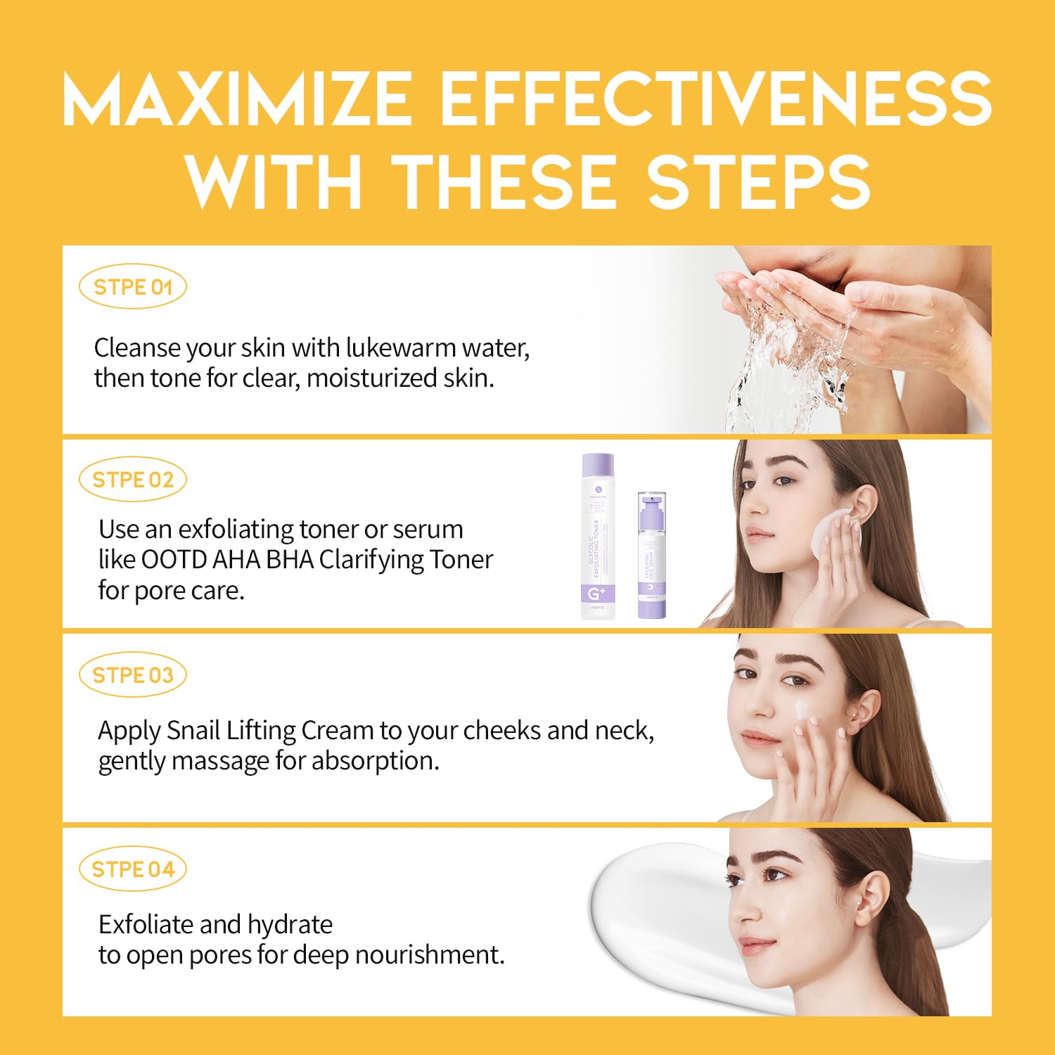 Hydrating Snail Mucin Anti-Aging Face and Neck Moisturizer Cream 3.38 Fl Oz - Image 6