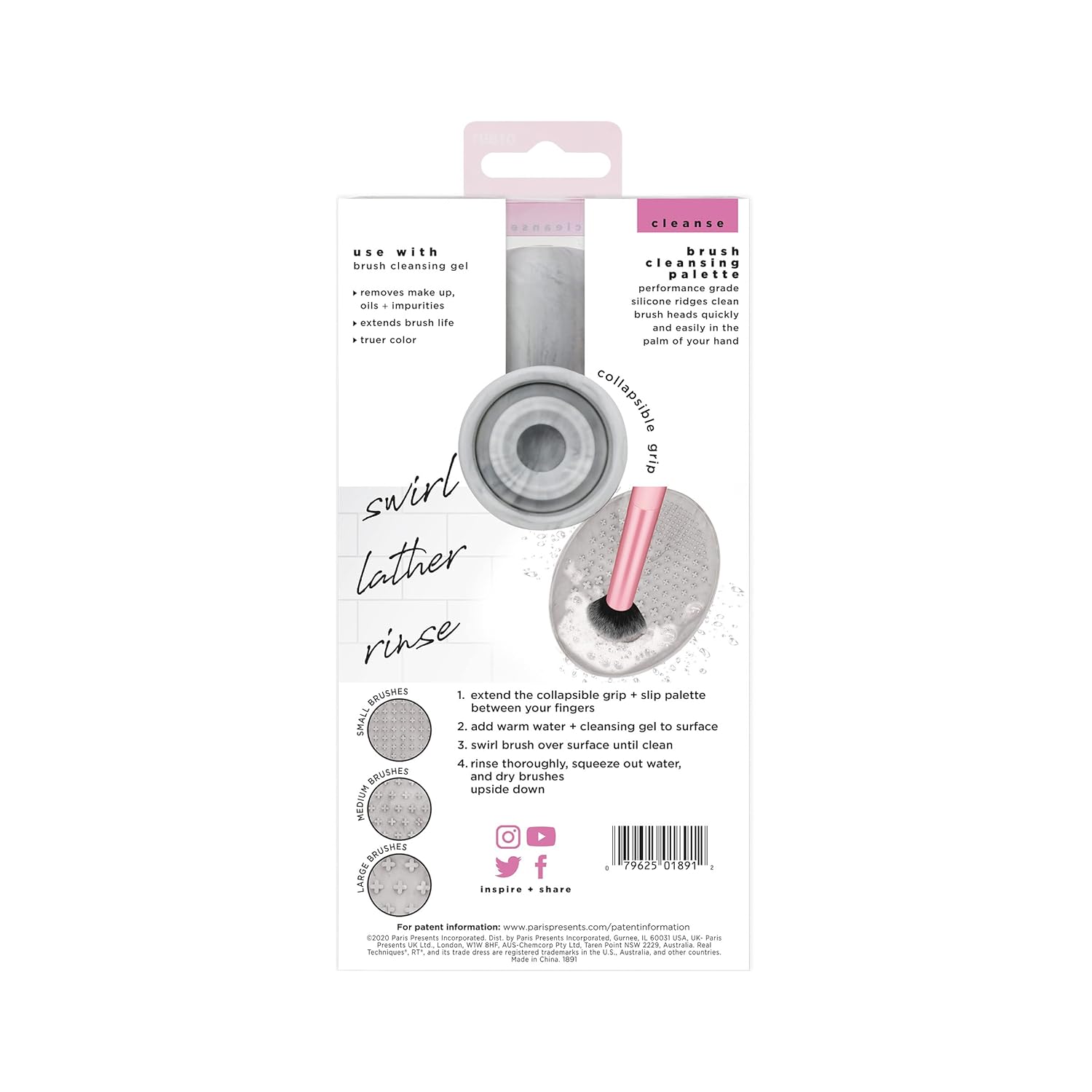 Real Techniques Miracle Brush Cleansing Palette, Makeup Brush Cleaner For Deep Cleaning, Use With Makeup Brush Shampoo, Silicone Ridges & Easy Grip, Includes Cleansing Gel, Cruelty-Free, 3 Count - Image 15