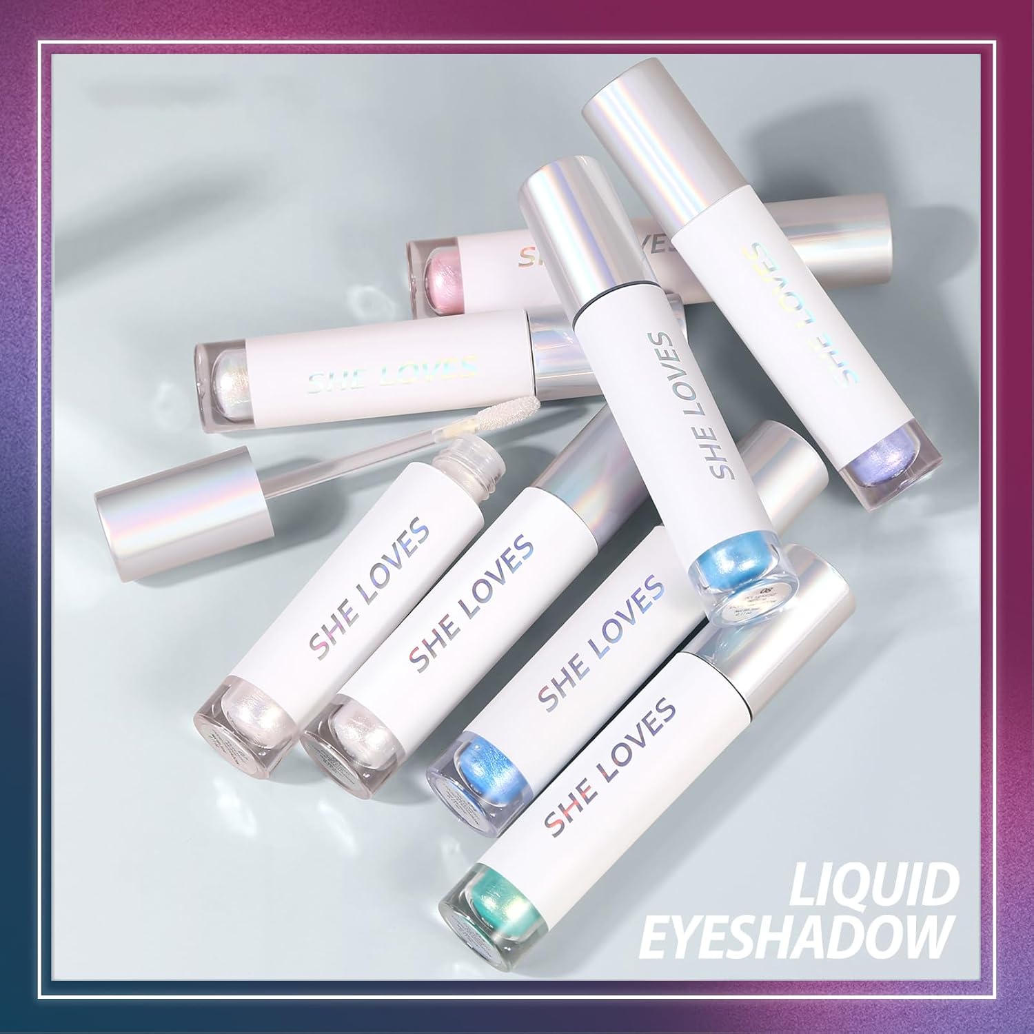 Glitter Eyeshadow, Makeup for Eyes Liquid Metallic Chameleon Sparkle Glow Light Colors, Highly Pigmented, Waterproof Long Lasting, Sequins Highlight Lying Silkworm Eye Cheek Brightening Liquid Eye Shadow (#07) - Image 8