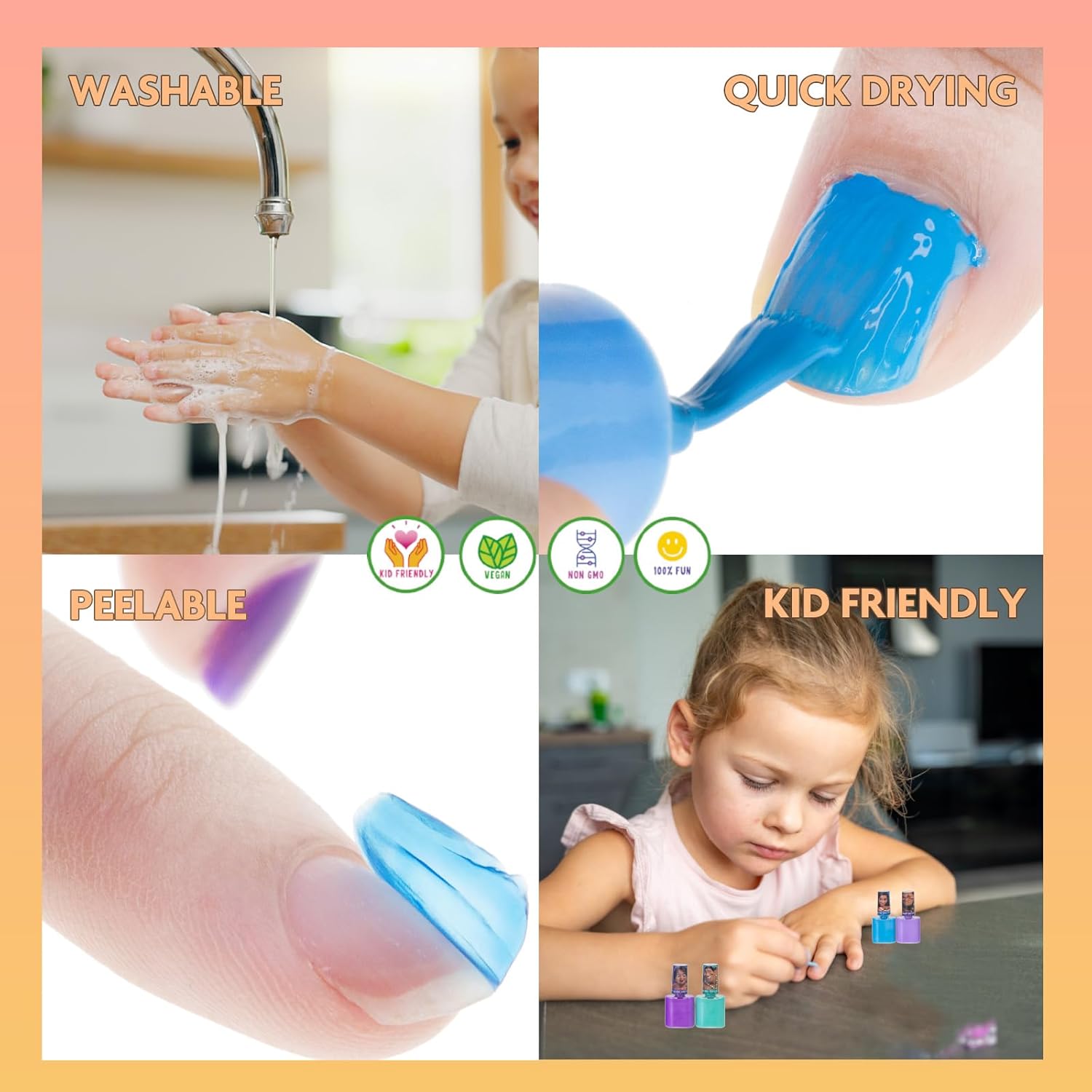 Townley Girl Moana 2 Non-Toxic Water-Based Peel Off Nail Polish Set with Glittery Shimmery and Opaque Colors for Girls Kids Ages 3+ Perfect for Parties Sleepovers and Makeovers 8 Pcs - Image 3