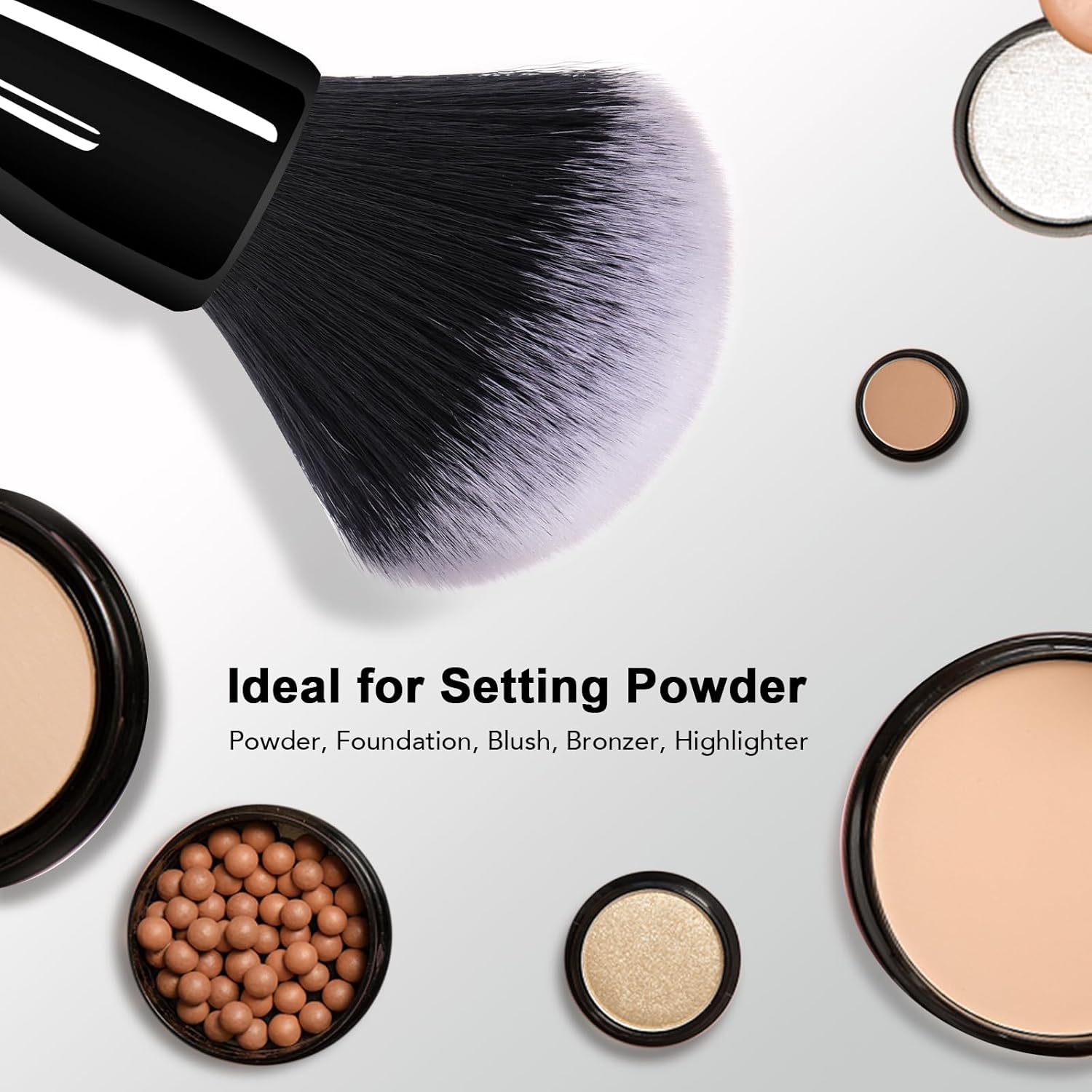 Large Powder Brush: Luxurious Foundation Brush, Professional Makeup Brush For Blending Liquid, Cream and Flawless Powder, Buffing, Blending, Vegan Makeup Tool With Cruelty-Free Bristles - Image 7