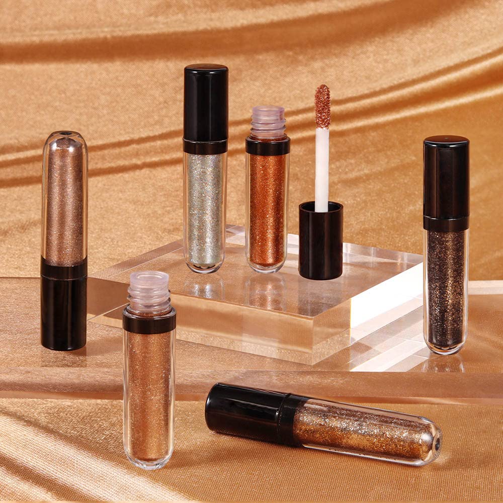 evpct 6 Colors Gold Liquid Glitter Shimmer Eyeshadow Set for Eyes Silver Shimmer Sparkle Shiny Light Glitter Metallic Pigment Colorful Eye Shadow Liner Makeup Palette Kit Quick Drying Longwearing A - Image 6