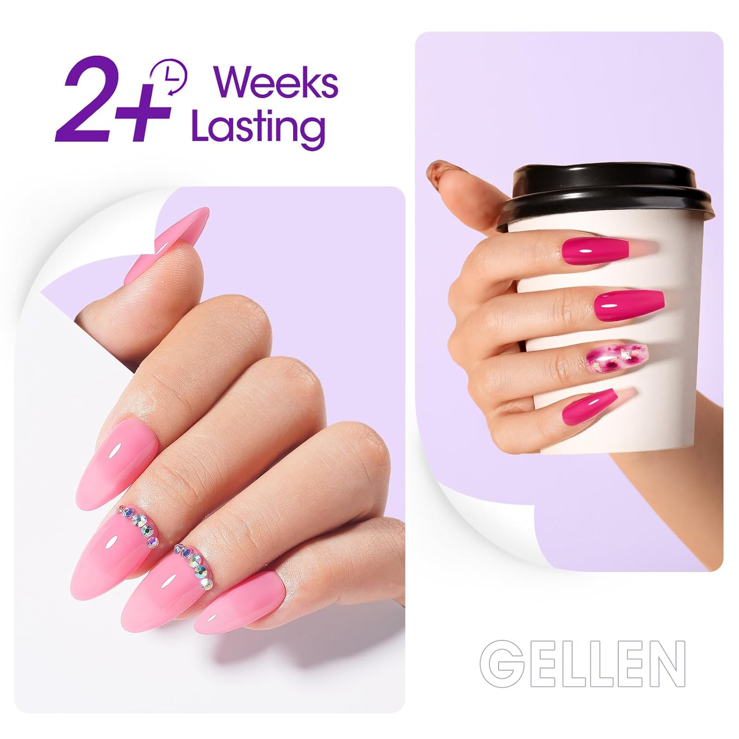 GELLEN Peel Off Base Coat, 18ml Peelable Gel Base Coat for Gel Nail Polish, UV LED Lamp Needed Clear Nail Polish without Soaking for Take off Nail Practice Beginners - Image 6