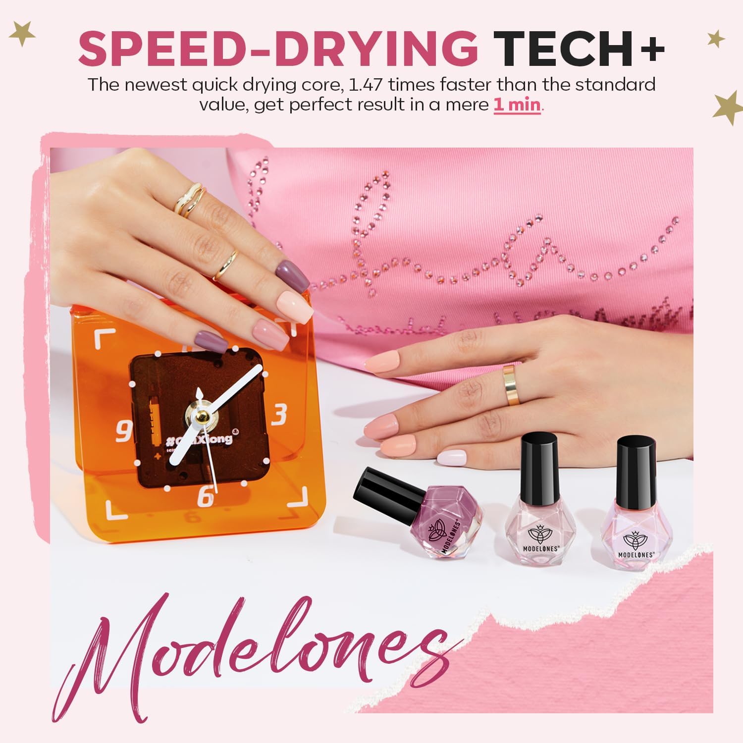 modelones Nail Polish Set 12 Colors Nude Pink Quick Dry Mini Nail Lacquer Kit, Neutral Shimmer White Glitter Finger Toe Nail Polish Bulk Manicure DIY Nail Art Salon Travel Home Gift for Women Girls - Image 5