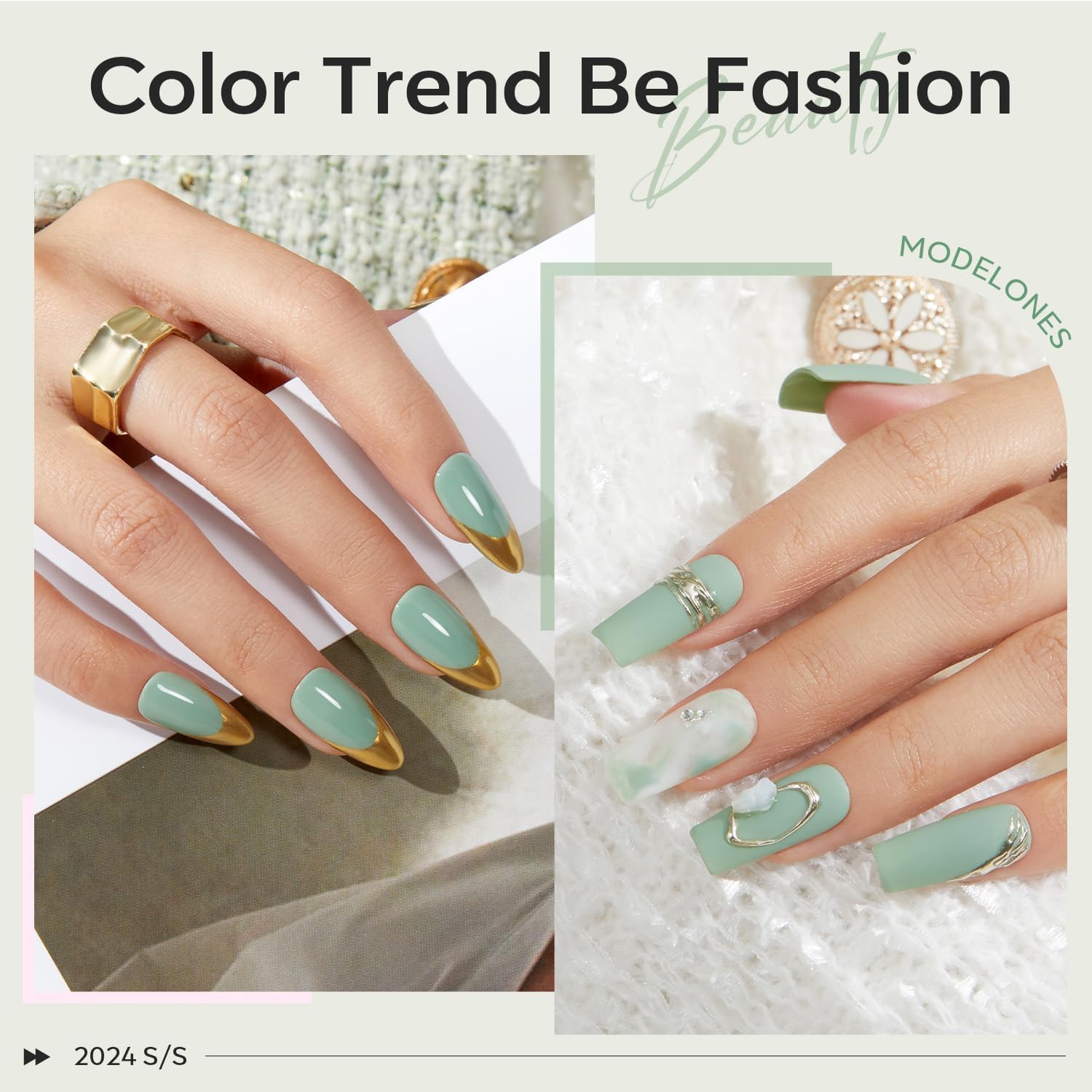 modelones Green Gel Nail Polish, 15 ML Sage Green Spring Summer Color Pastel Gel Polish Soak Off Led Nail Art Gel Manicure Salon DIY Gifts for Women - Image 5