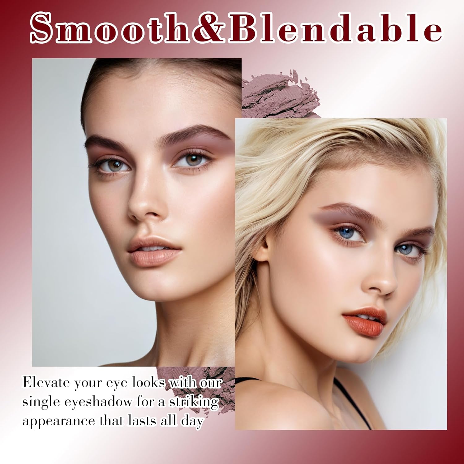 MEICOLY Mauve Eyeshadow with Mirror,Nude Brown Taupe Matte Eye Shadow Palette,Pressed Powder Single Eyeshadow for Women and Girls,Eye Makeup Eyelid Color,High Pigment,Long Wearing - Image 4