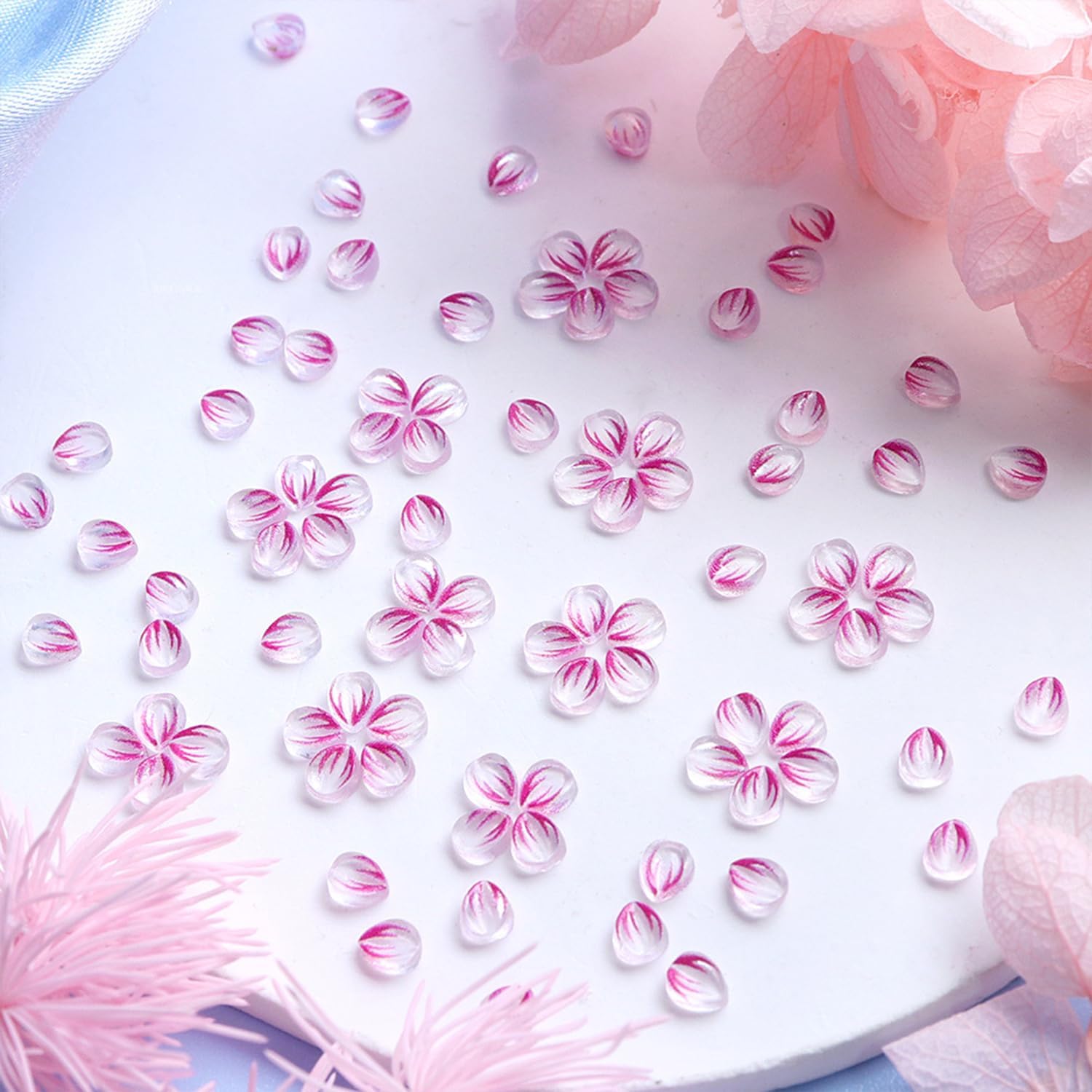 Flowers Nail Charms 3D Resin Clear Petals Charms for Acrylic Nails Floral Nail Art Charms Spring Summer Nail Supplies for Women DIY Nail Decorations Accessories (150 pcs) - Image 4