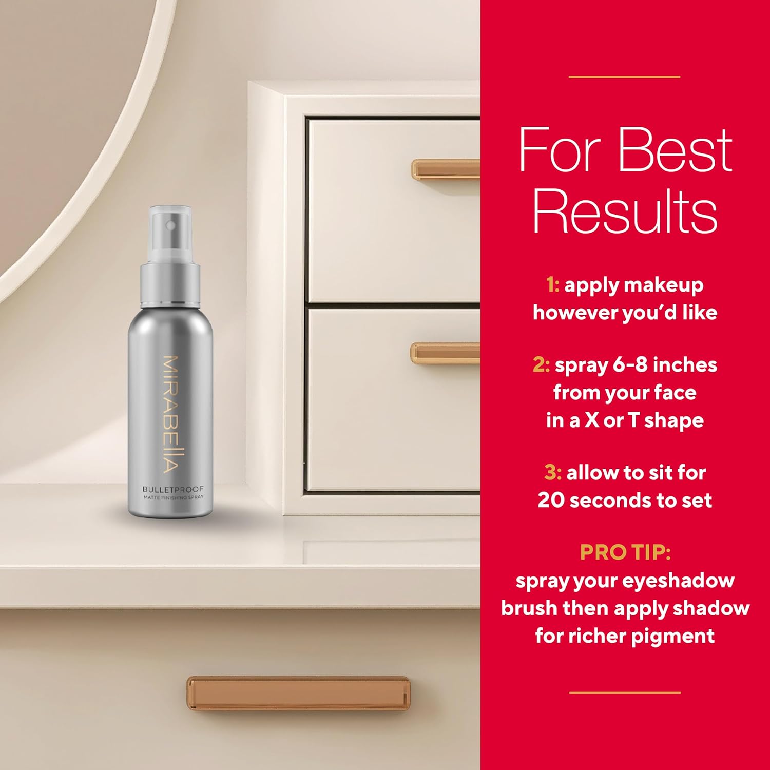 Mirabella Bulletproof Matte Setting Spray for Makeup, Finishing Spray for Makeup Locks in Foundation with a Weightless, Long-Lasting Finish, Setting Spray for Oily Skin is Suitable for All Skin Types - Image 6