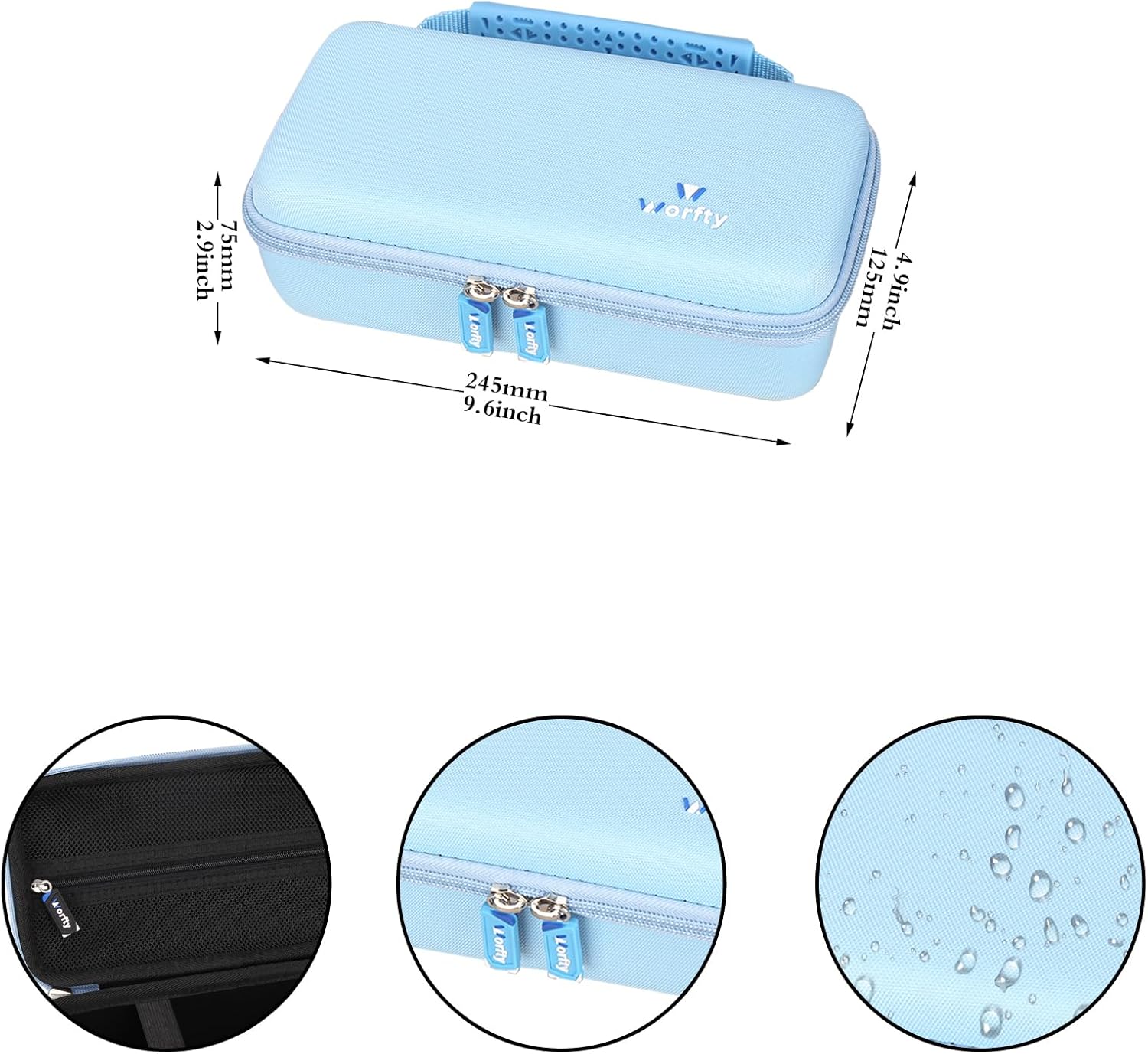 Hard Case for BaBylissPRO Nano Titanium Travel Dryer, Blue, Case Only - Image 5