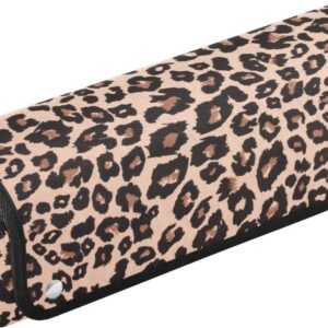 Hair Tools Travel Bag with Heat Resistant Mat Detachable 2-in-1 Curling Iron Travel Case Hot Tools Organizer for Straightener Flat Iron Leopard Print Brown