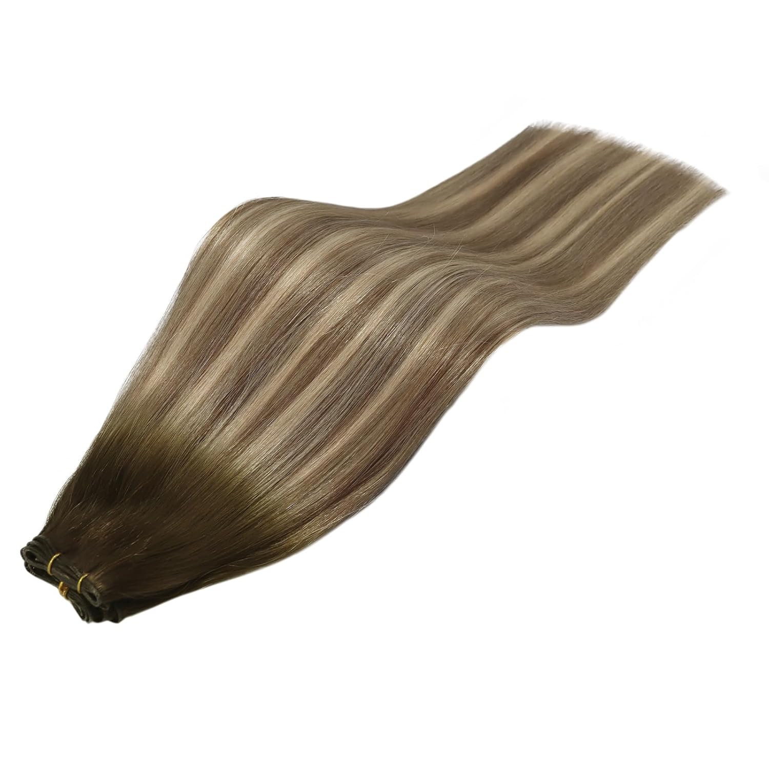 Full Shine Weft Hair Extensions Human Hair 20 Inch Hand Tied Hair Extensions Real Human Hair 60G Blonde Sew In Extensions For Women Hair Extension Wefts Human Hair - Image 9
