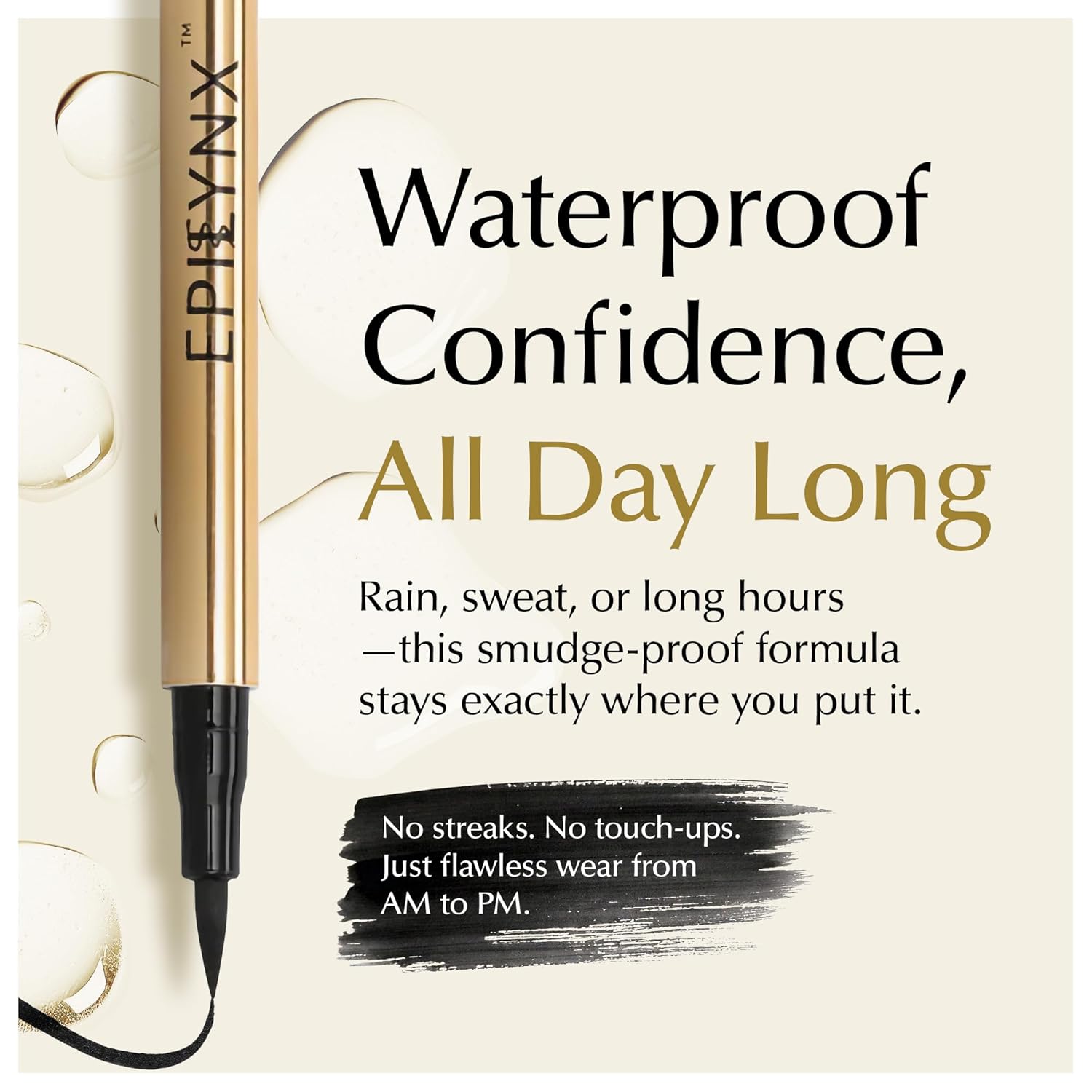 Waterproof Liquid Eyeliner - Smudge-Proof, Long-Lasting Vegan Liquid Eyeliner Pen with Precision Tip for Smooth Application, Gluten-Free, Hypoallergenic Eye Liner - 2mL Black - Image 3