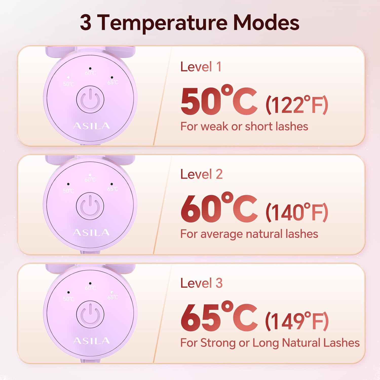 Heated Eyelash Curlers with 3 Heating Modes, C-Shaped Natural Curling, 24 Hours Long Lasting, Rechargeable Electric Eyelash Curler with Type-C, Anti-Burn Mini Lash Curler, Gift for Women Girls, Purple - Image 4