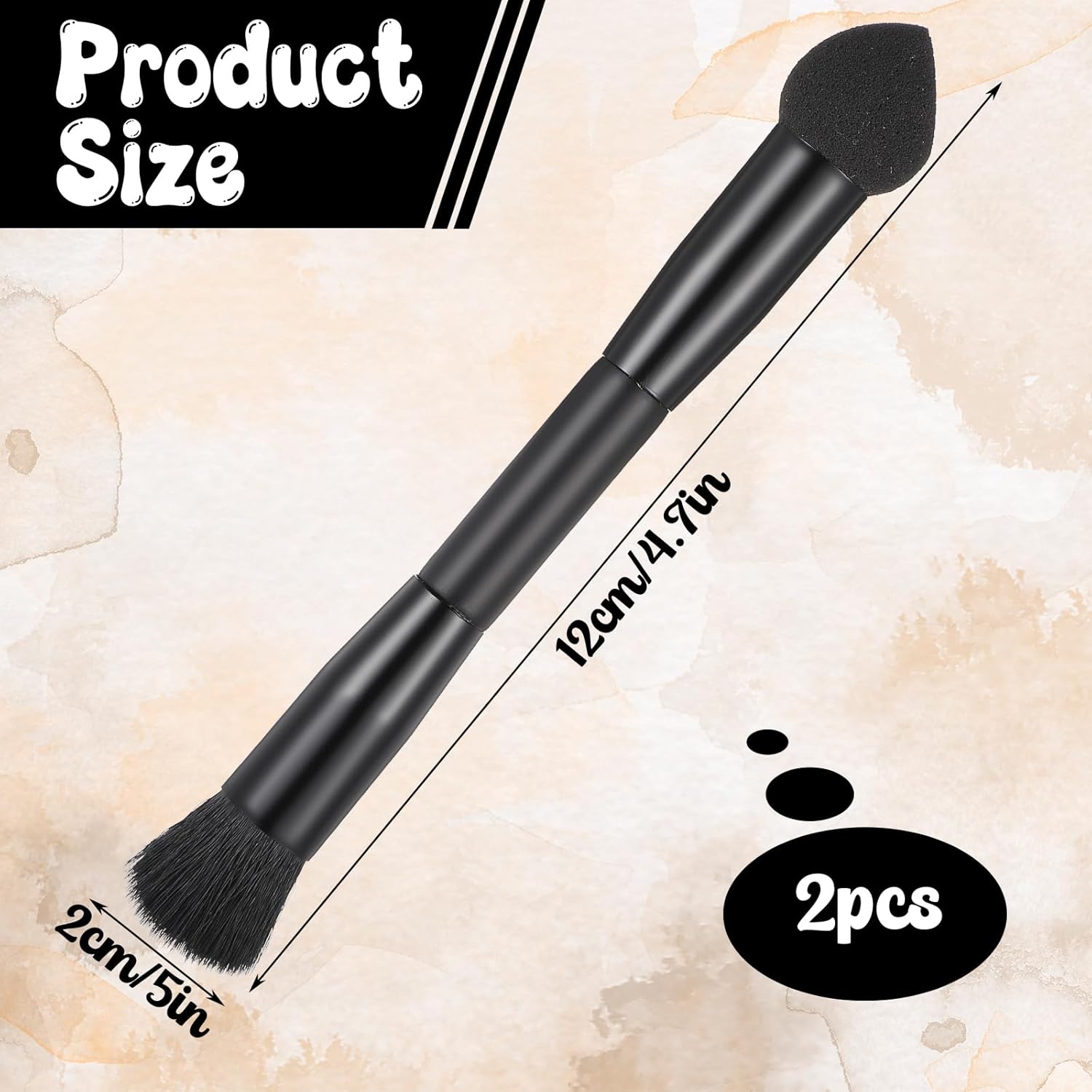 2 Pcs Dual Ended Hairline Brushes, Root Concealer Brush Set with Sponge Tip and Soft Bristles for Covering Hair Root Touch Up Contouring Blending - Image 3