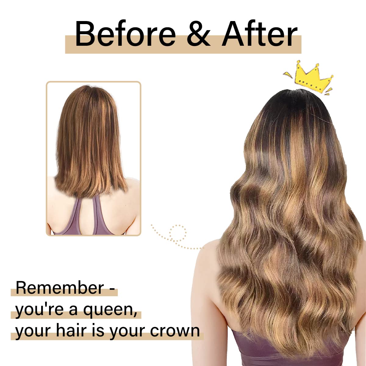 Sisily Micro Loop Human Hair Extensions Ombre Chocolate Brown Caramel Blonde Balayage 18 Inch Straight - Image 6