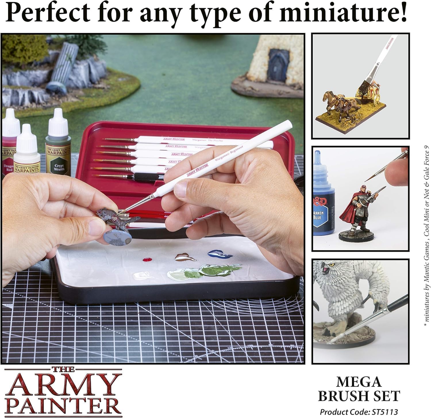 The Army Painter, Wargames Mega Brush Set, 10 Miniature Paint Brushes, Incl. Free Masterclass Kolinsky Sable Hair and Detail Paint Brush with Fine Tip - for Miniature Painting, DND & Warhammer - Image 4