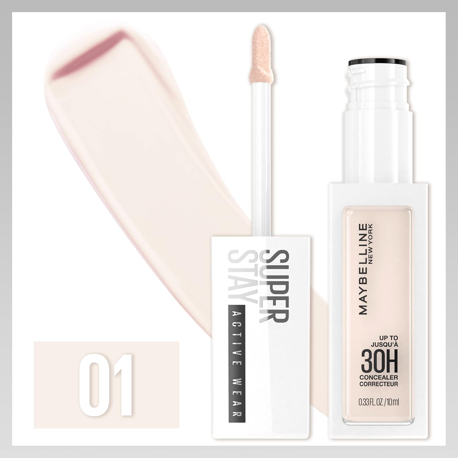 Maybelline Super Stay Liquid Concealer Makeup, Full Coverage Concealer, Up to 30 Hour Wear, Transfer Resistant, Natural Matte Finish, Oil-free, Available in 16 Shades, 01, 1 Count - Image 4