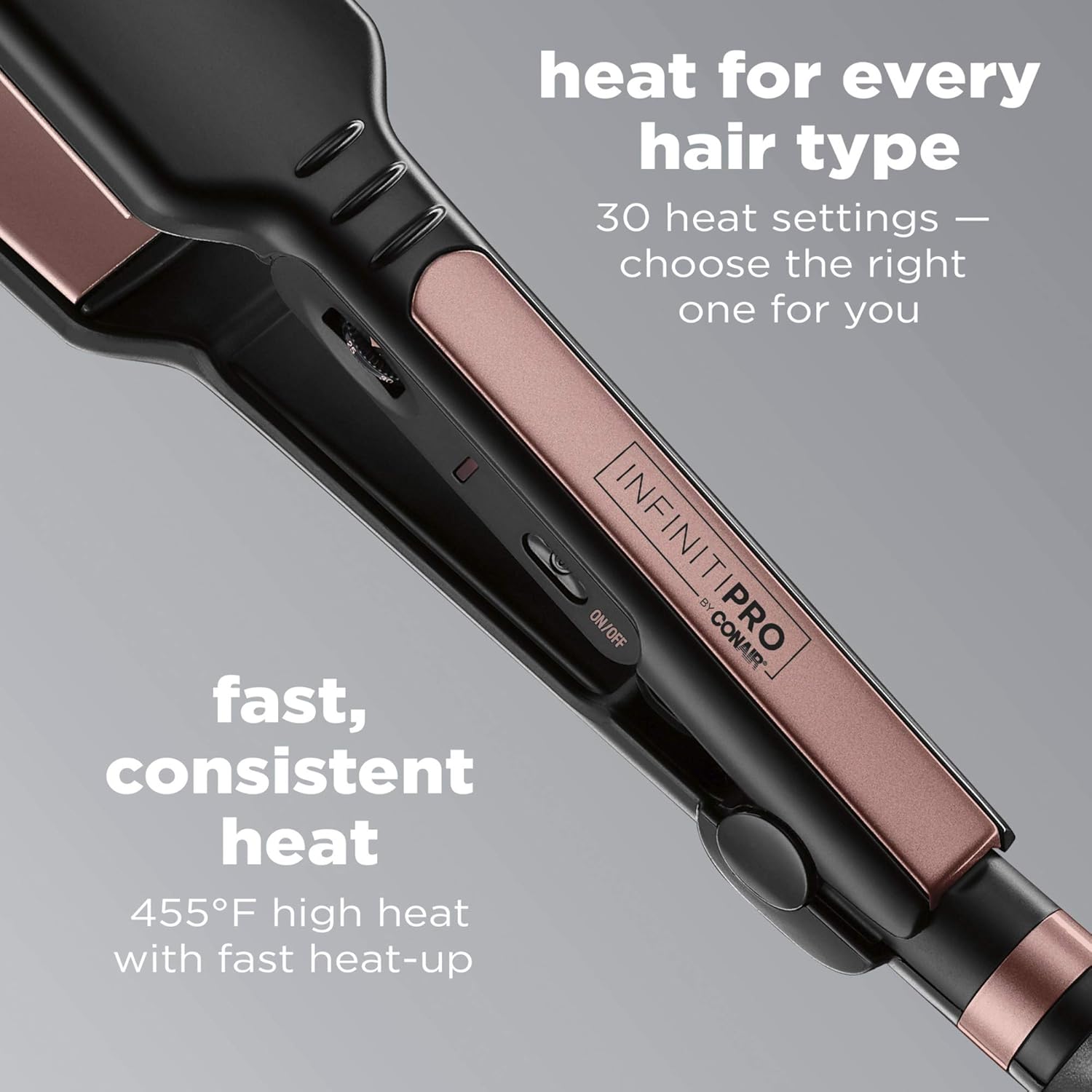 Rose Gold Ceramic Flat Iron, 1 3/4-inch - Image 3