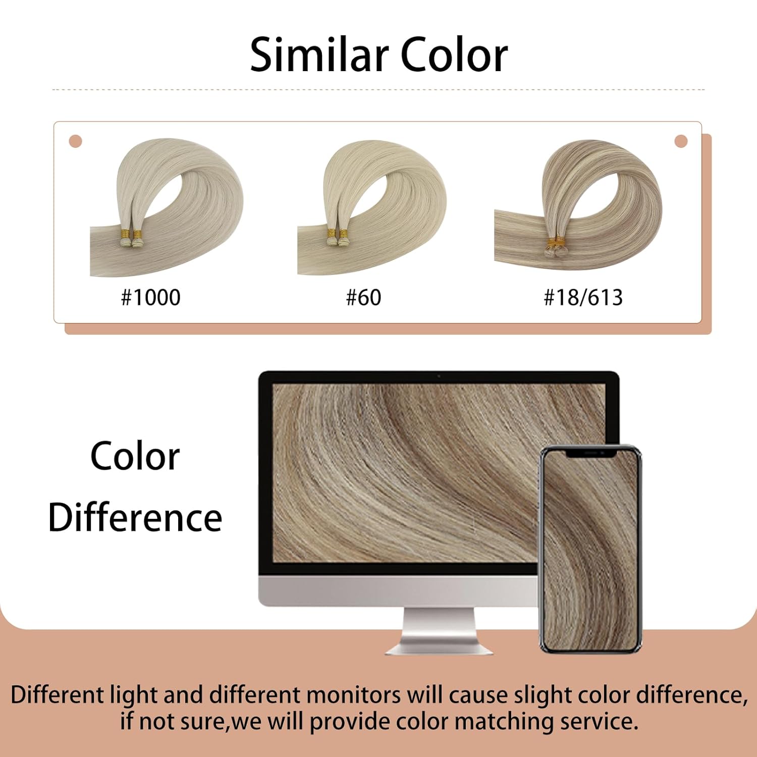 Full Shine Weft Hair Extensions Human Hair 20 Inch Hand Tied Hair Extensions Real Human Hair 60G Blonde Sew In Extensions For Women Hair Extension Wefts Human Hair - Image 6