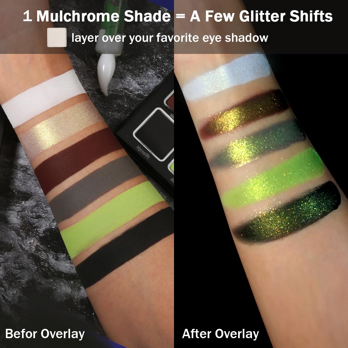 Afflano Smokey Green Eyeshadow Palette, Cyber Goth Smoky Eyes Makeup Eyeshadow Pallet With Mirror, Neon Green Brown Black White Grey Highly Pigmented Long Lasting, for Girls Women Green Eyes Makeup - Image 5