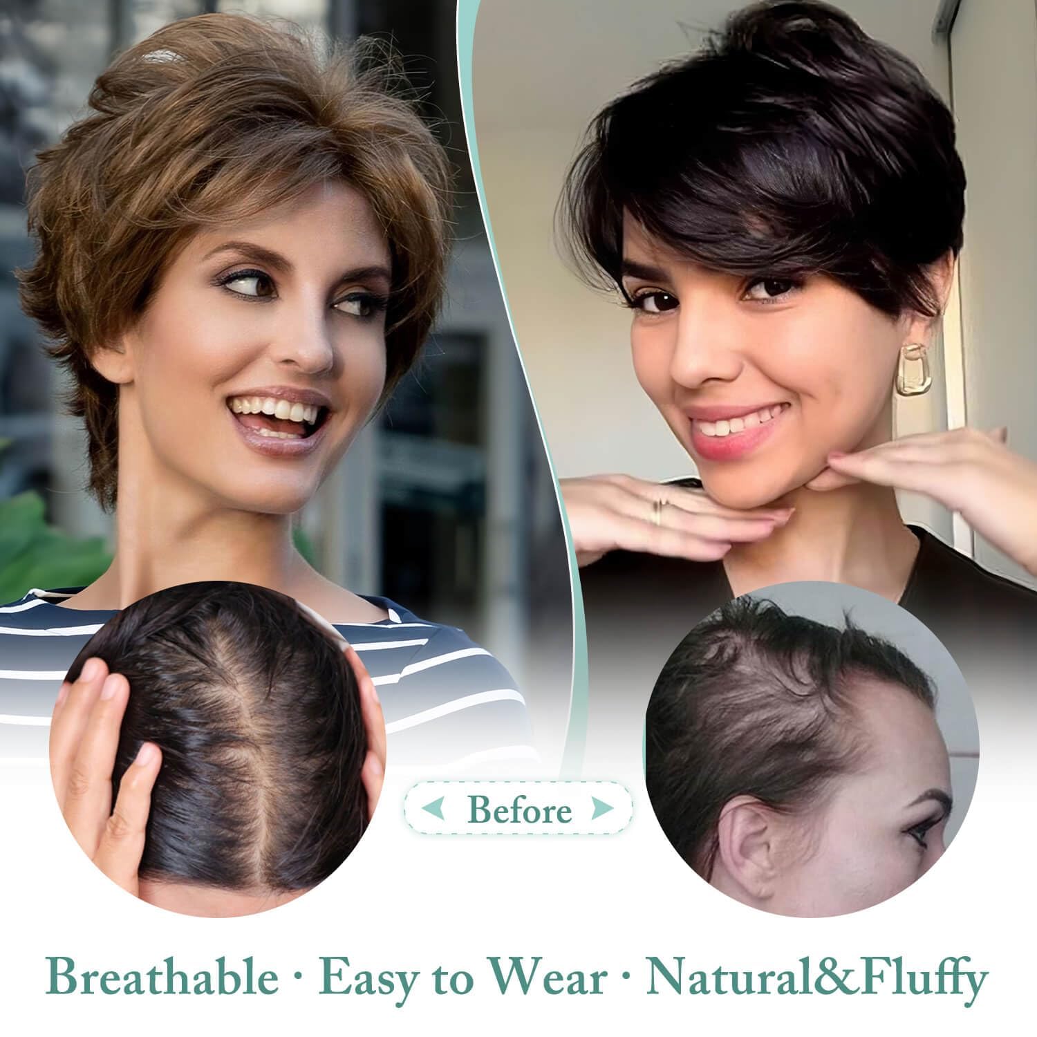 Hair Topper for Women - Short Pixie Cut Synthetic Piece for Thinning Hair - Wiglet (Blonde) - Image 7