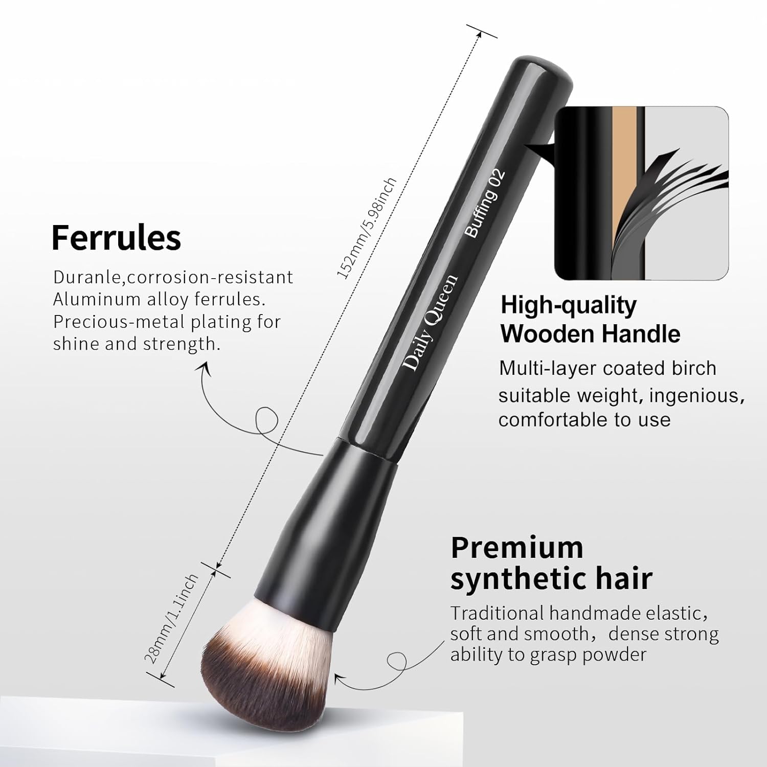 25 pcs Makeup Brush Set Holder Black Professional Kabuki Powder Concealers Eye shadows Blush Eyeliner Eyebrow Contour Eye blending Brushes (25pcs brush with box) - Image 9