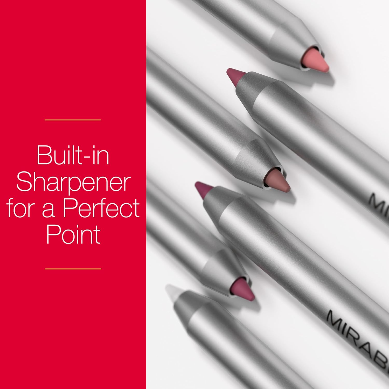 Mirabella Line & Define Lip Definer Lip Pencil, Smoothing & Moisturizing Retractable Lip Liner with Long-Lasting & Ultra-Creamy Formula, Antioxidants Vitamin C & E, & Built-In Sharpener - Flirty - Image 5