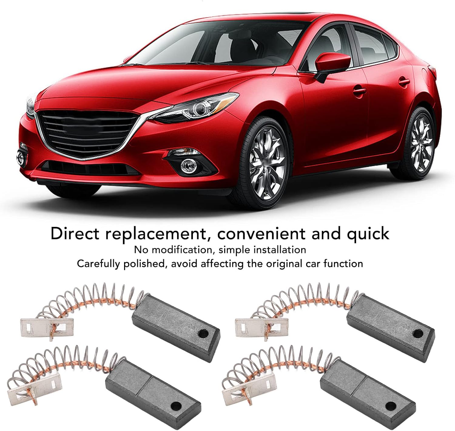 Acouto Replaceable Carbon Motor Brushes 4PCS Alternators Brush Set A647X50870 Metal Alternators Brush Set Replacement for IR IF - Image 3
