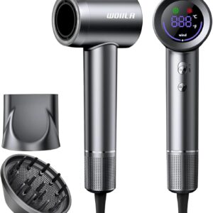 Hair Dryer,150000 RPM Professional High-Speed Blow Dryer 500 Millions Negative lonic Care Hair Dryer for Fast Drying, Low Noise Thermo-Control Hairdryer with Diffuser & Nozzle for Home Travel Salon