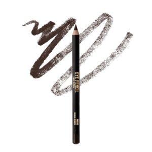 Professional Slim Eye Pencil, Creamy Soft Eye Liner, Smooth Long-Lasting Rich Eyeline Color, Natural Eye Makeup, Water-Resistant (Black Brown)