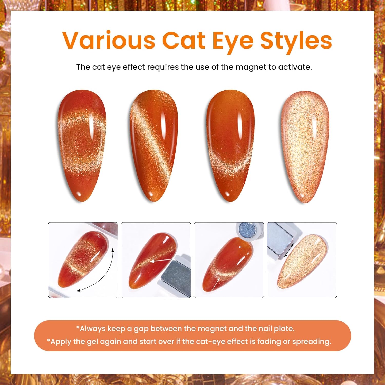 20 Colors Cat Eye Gel Nail Polish Kit with Base, Top Coat, and Magnet - Image 6