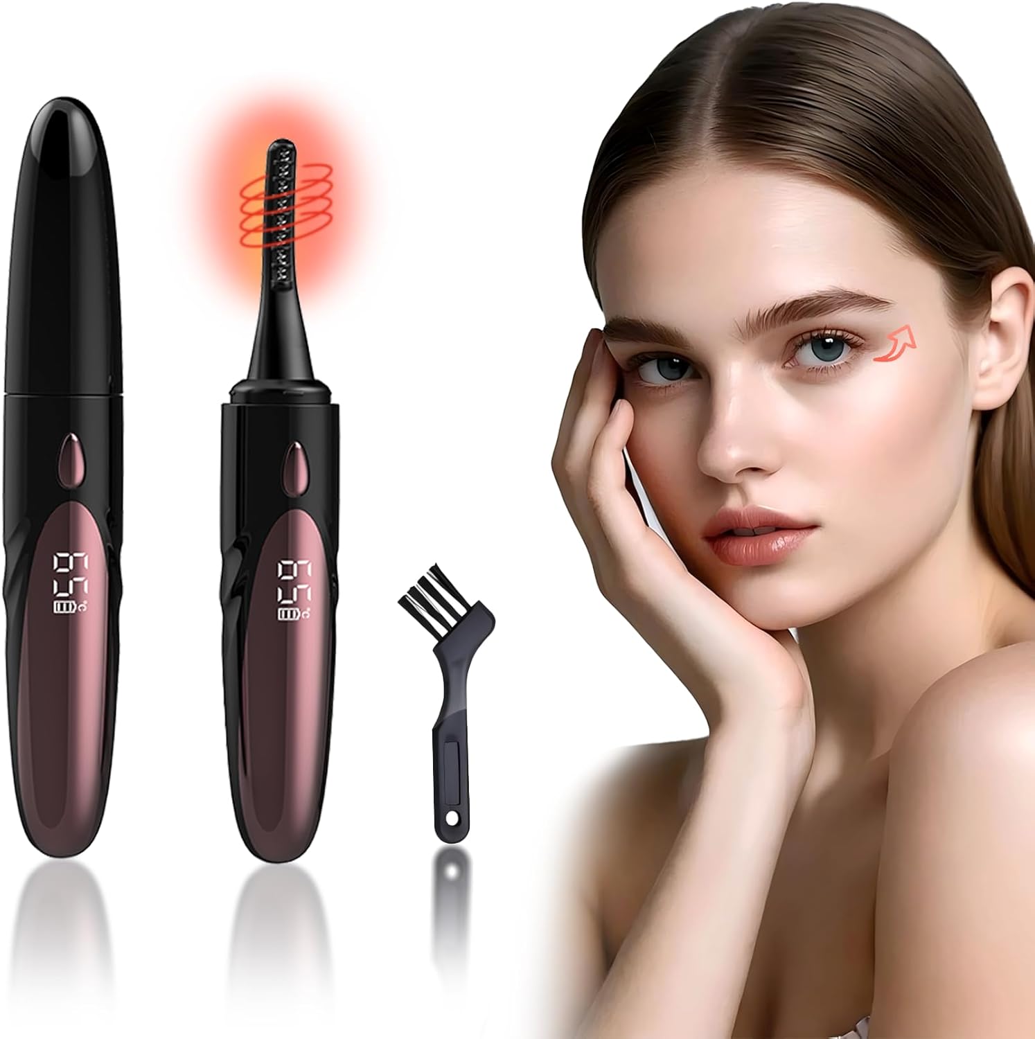 Heated Eyelash Curler Long Lasting Curling Tool for Stunning Lash Styles Professional Eyelash Curler Perfect for Creating Beautifully Defined Lashes Easy to Use