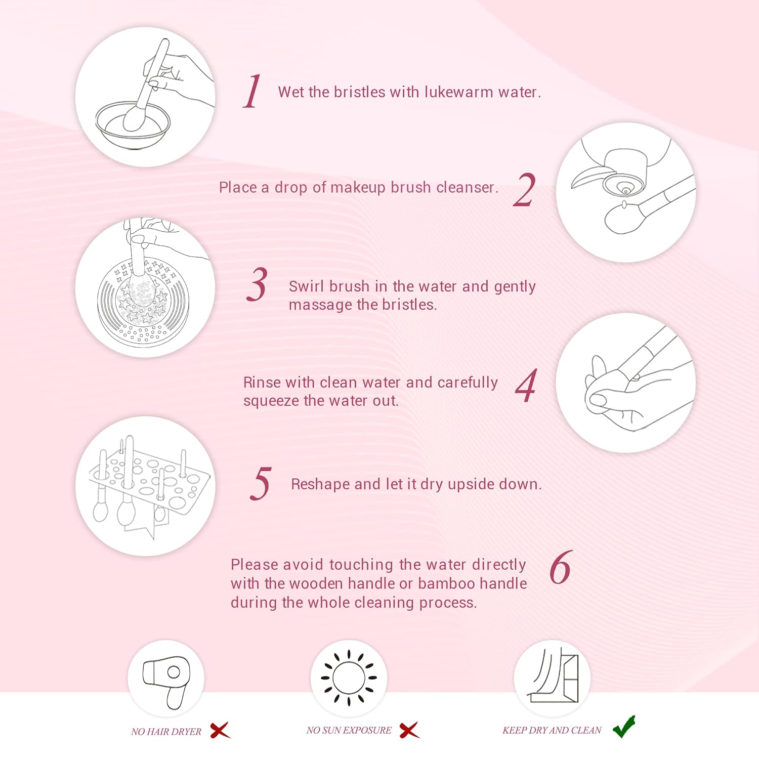 Jessup Brand 25pcs Professional Makeup Brush Set Beauty Cosmetic Foundation Powder Blusher Eyeshadow Blending Natural-Synthetic Hair Brushes Set (Black/Rose Gold) - Image 9