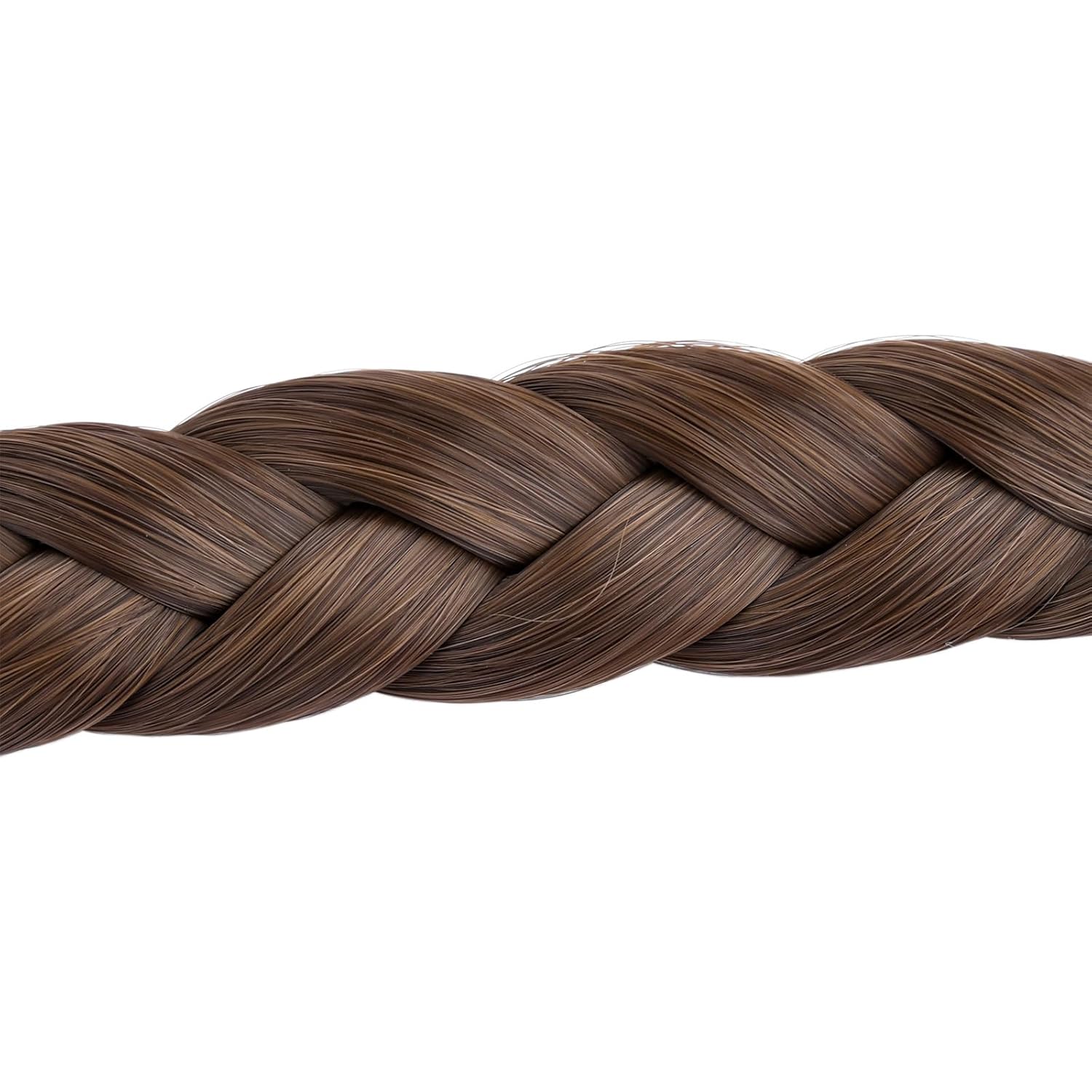 DIGUAN Synthetic Hair Braided Headband Classic Chunky Wide Plaited Braids Elastic Stretch Hairpiece Women Girl Beauty accessory, 55g aHairBeauty (#Chestnut) - Image 4