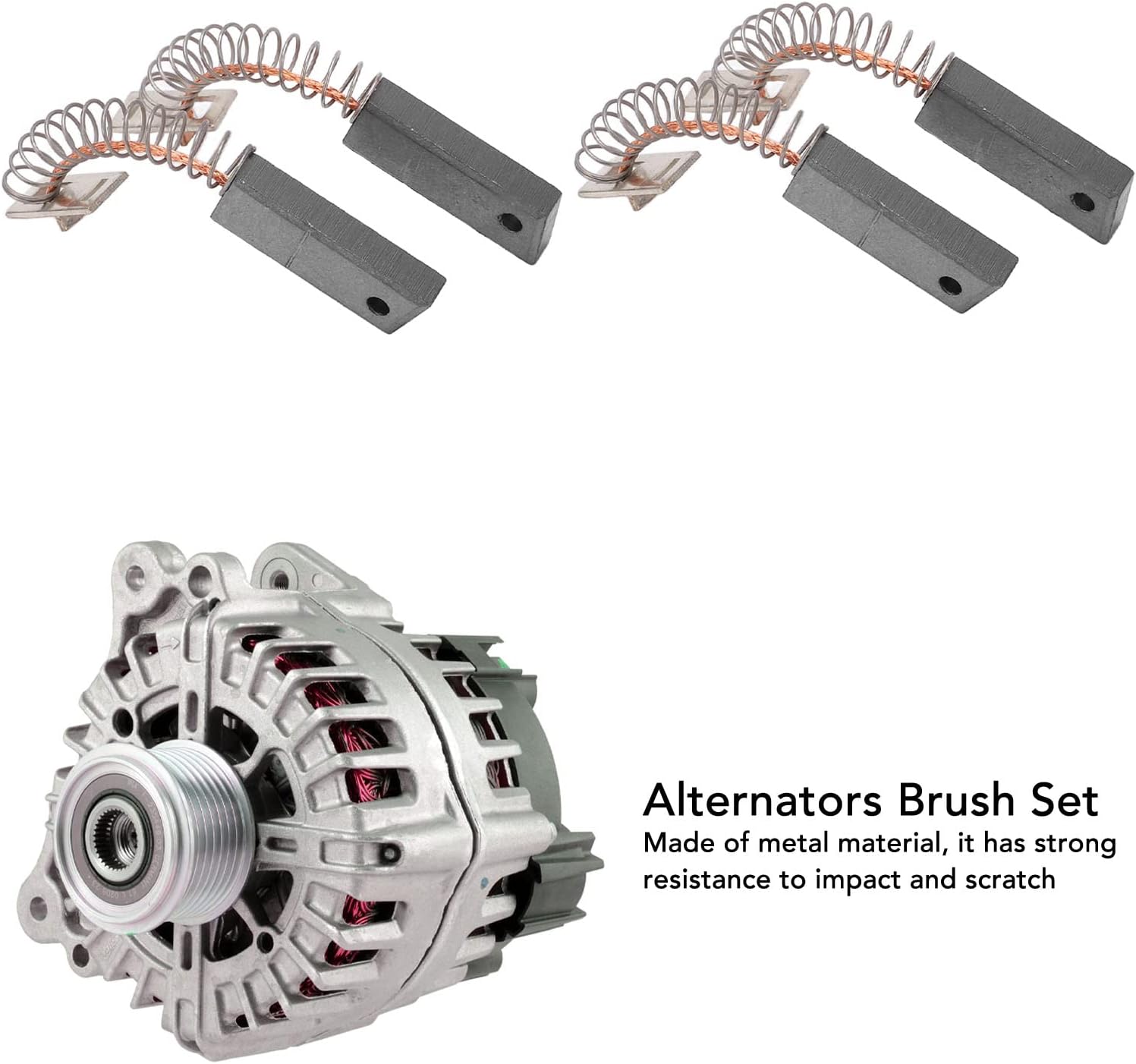 Acouto Replaceable Carbon Motor Brushes 4PCS Alternators Brush Set A647X50870 Metal Alternators Brush Set Replacement for IR IF - Image 5