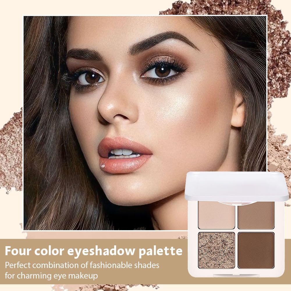 Eyeshadows Palette Makeup for Older Women, Neutral Nude Brown Eye Shadow, Powder Cream Glitter Matte Shimmer Quads Eyeshadow Palette, Long-lasting Pigmented Waterproof, sombras para ojos - Image 2