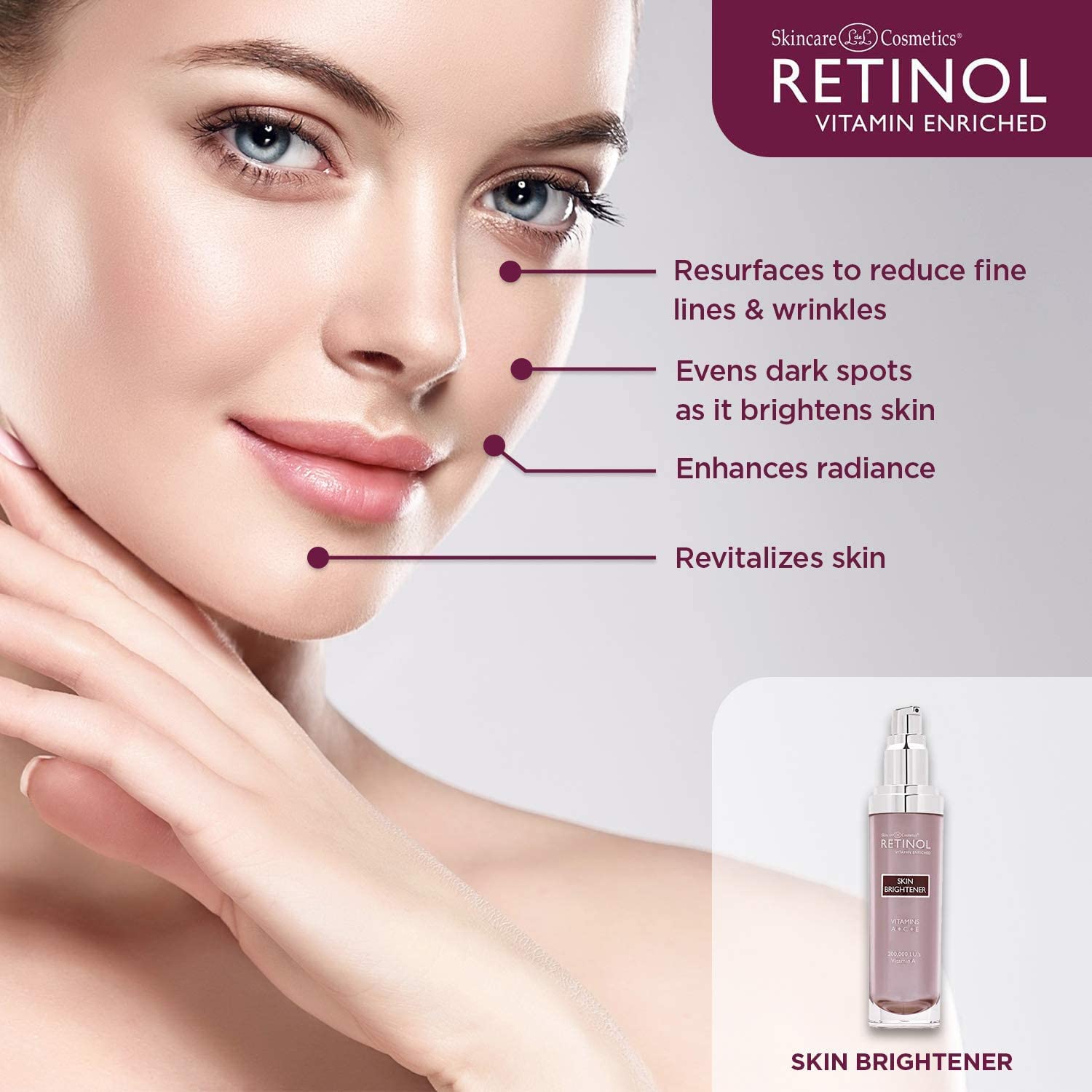 Retinol Skin Brightener – The Original Retinol Brand – Skin Tone Corrector Smooths & Rejuvenates Face for Healthy Glow – Minimizes Fine Lines & Wrinkles with Plant & Fruit Extracts, Vitamin A, C & E - Image 2