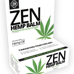 ZEN Hemp Balm for Relief, Hemp Oil Extract for Joints, Back, Neck and Elbows, Hemp Infused Topical Cream - 0.7 oz (Pack of 1)