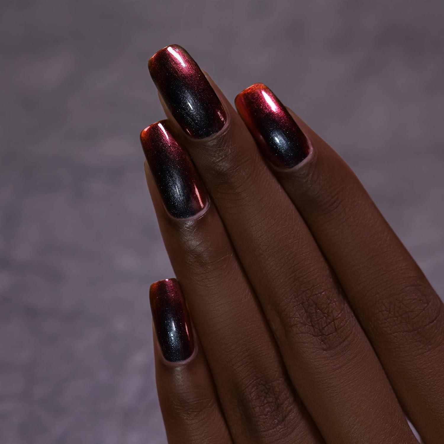 ILNP Eclipse - Black to Red Ultra Chrome Nail Polish - Image 8