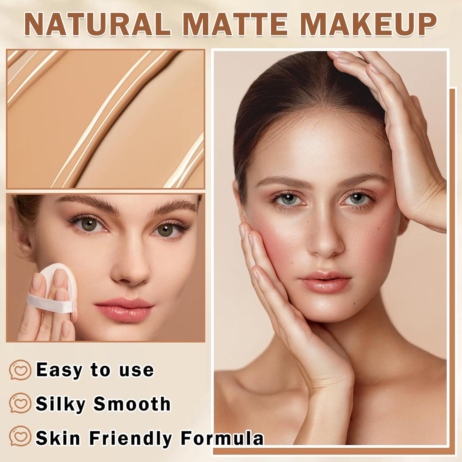 Air Brush Makeup Foundation,Flawless Airbrush Foundation for Older Women,Teenagers,Middle-aged and Mature Skin,Lightweight Moisturizing,Buildable Coverage for Smooth Radiant Skin (02 Beige) - Image 5