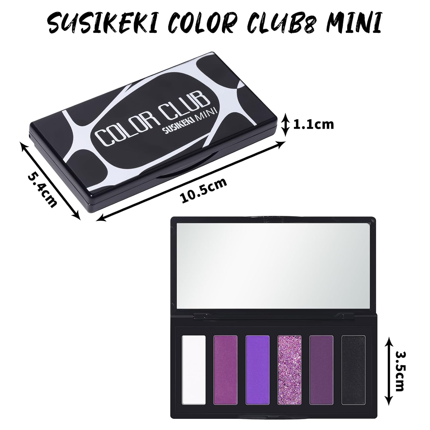Purple Eyeshadow Palette with Mirror Lilac Violet Plum Tones Matte Shimmer Glitter 6 Colors Mini Eye Shadow Pallet Travel Size Highly Pigmented for Fairy Witch Goth Halloween Costume Makeup - Image 8