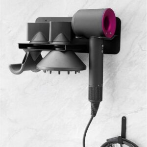 Hair Dryer Holder for Dyson Supersonic Airwrap Hair Dryer, Metal Blow Dryer Stand for Bathroom and Salon, Wall Mount Attachments Storage